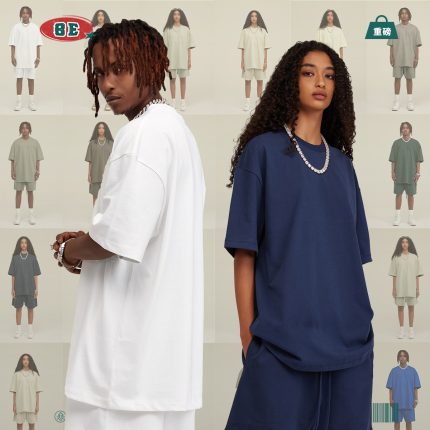 Men’s 180g high-quality pure cotton drop shoulder solid color short-sleeved T-shirt  S2515